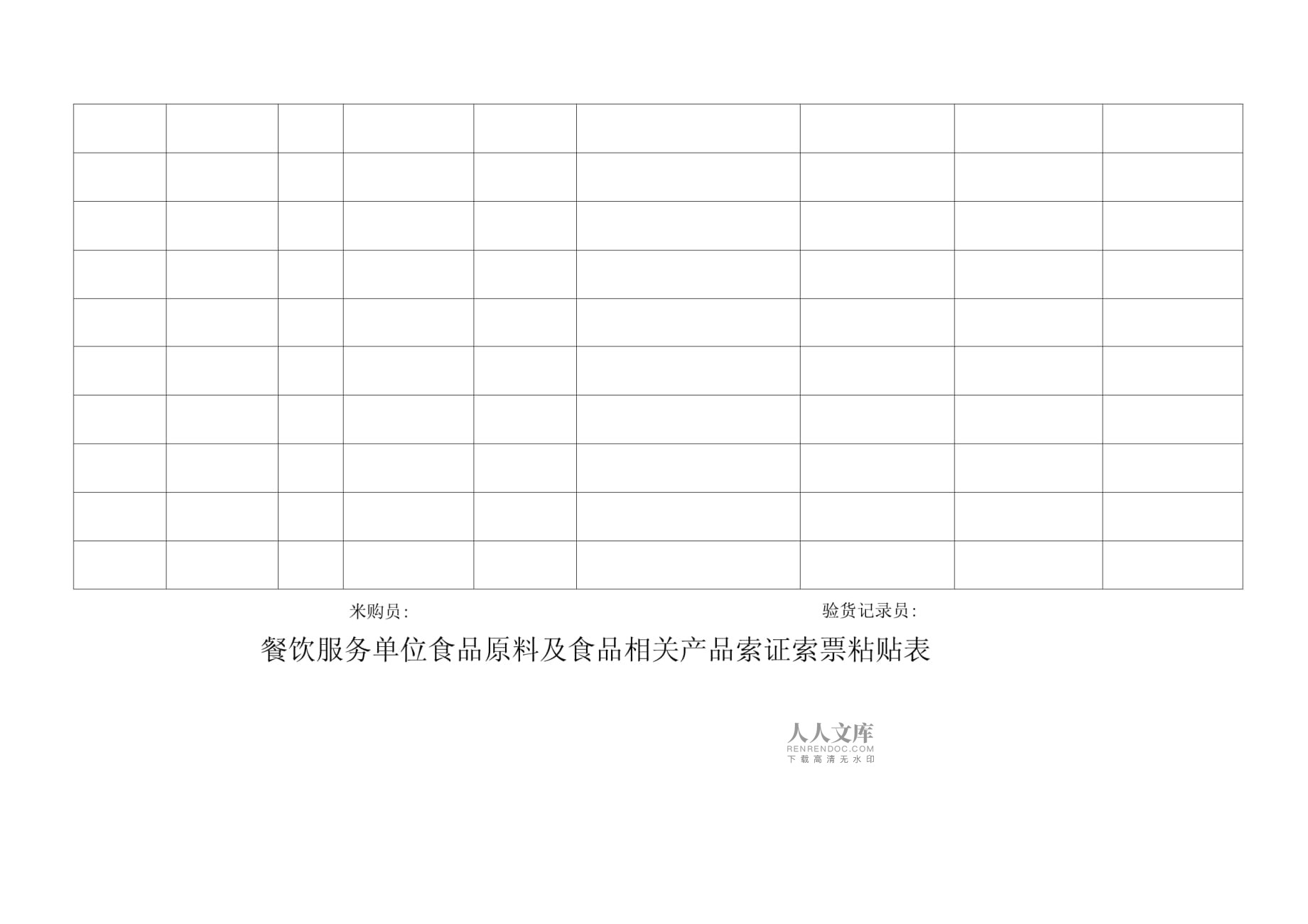 餐飲服務單位食品原料及食品相關產(chǎn)品進貨查驗記錄